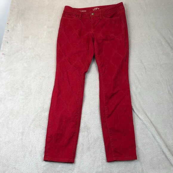 Ann Taylor Loft Womens Pants Size 27/4 P Modern Ankle Stretch Casual Travel Red - Picture 14 of 15